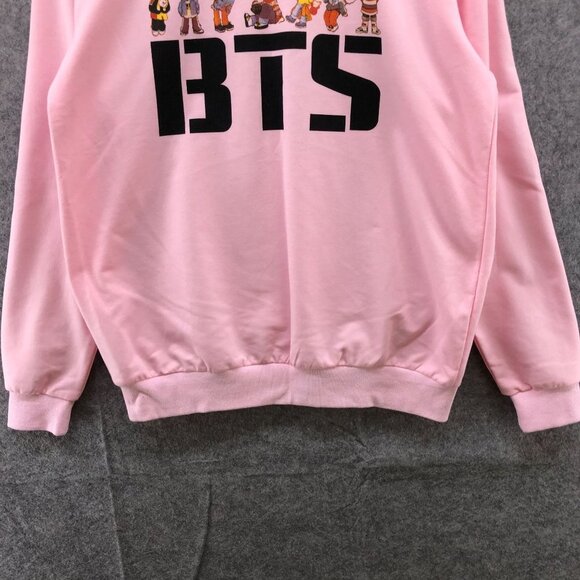 BTS K-Pop Sweatshirt Size Medium M Pink Graphic Lightweight Pullover Crewneck - Picture 4 of 9